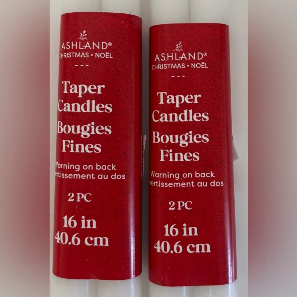 Long taper candles with long wicks NEW NWT white 16 in Ashland decor
